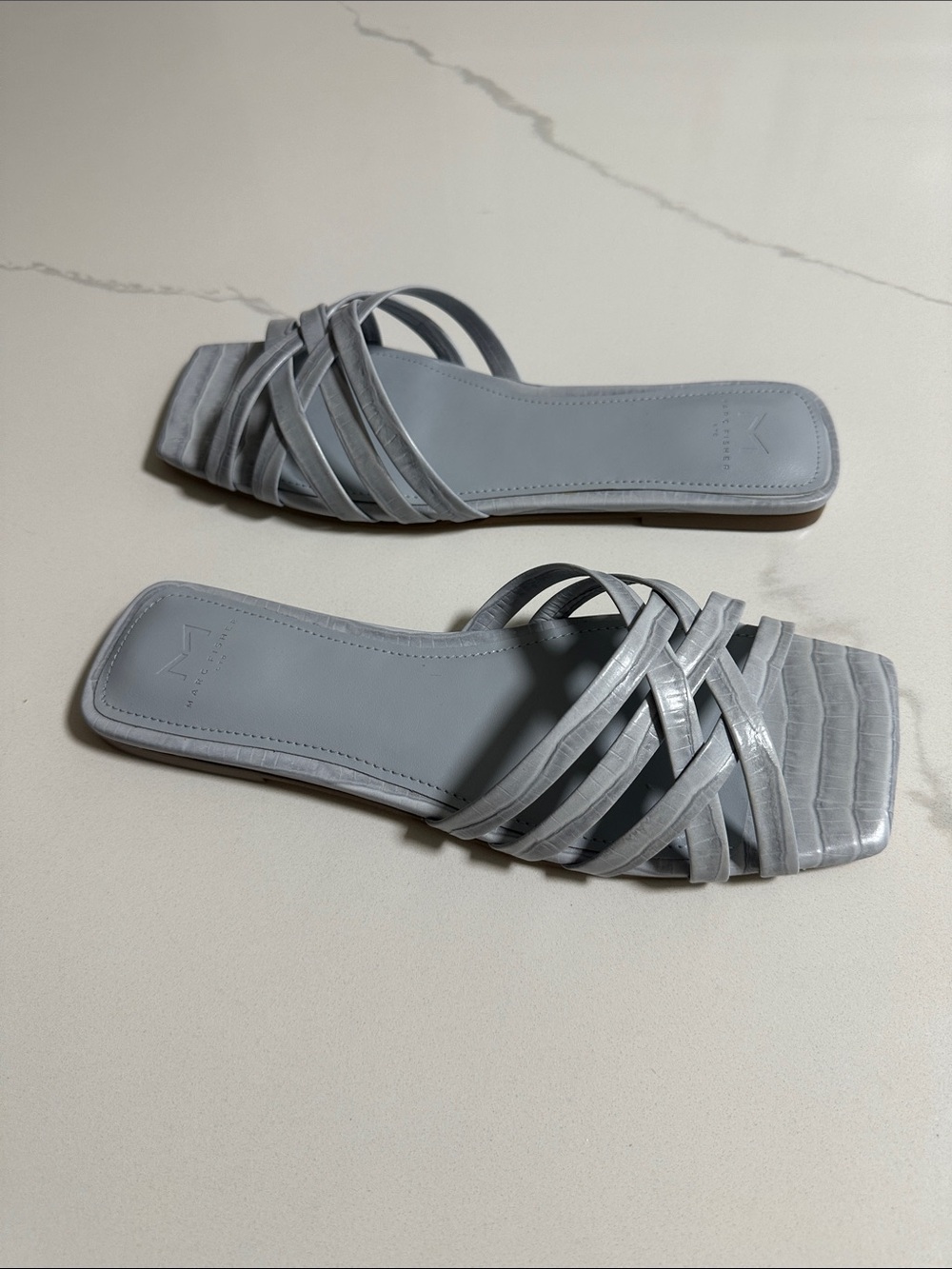 Marc Fisher LTD Strappy Leather Slide Sandals - Picture 8 of 9